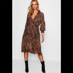 Leopard Print Midi Dress